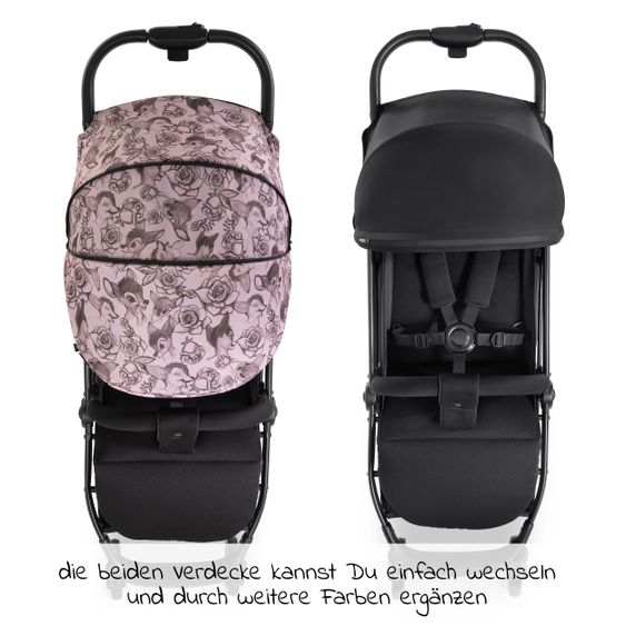 Hauck Reisebuggy Swift X mit Einhand-Autofold und Tragegurt (nur 6,3 kg) - inkl. Komfort-Verdeck - Disney - Bambi