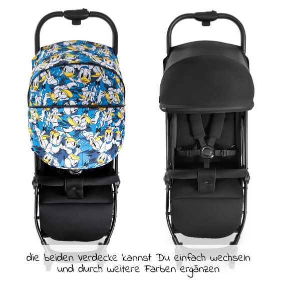 Hauck Reisebuggy Swift X mit Einhand-Autofold und Tragegurt (nur 6,3 kg) - inkl. Komfort-Verdeck - Disney - Donald Duck