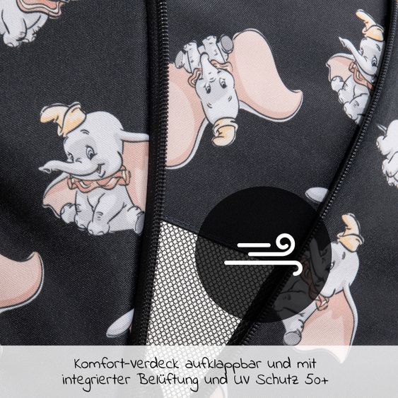 Hauck Reisebuggy Swift X mit Einhand-Autofold und Tragegurt (nur 6,3 kg) - inkl. Komfort-Verdeck - Disney - Dumbo