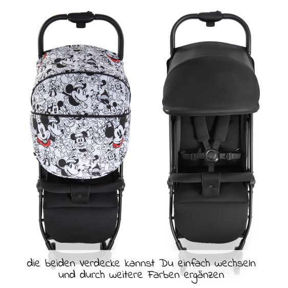 Hauck Reisebuggy Swift X mit Einhand-Autofold und Tragegurt (nur 6,3 kg) - inkl. Komfort-Verdeck - Disney - Mickey