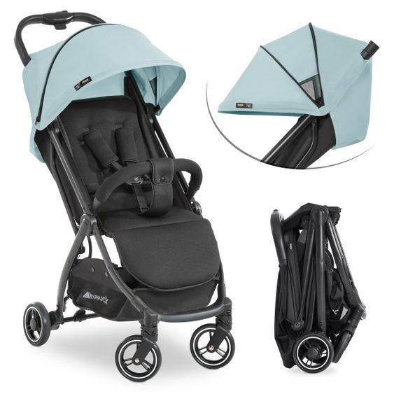 Hauck Reisebuggy Swift X mit Einhand-Autofold und Tragegurt (nur 6,3 kg) - inkl. Komfort-Verdeck - Iceblue