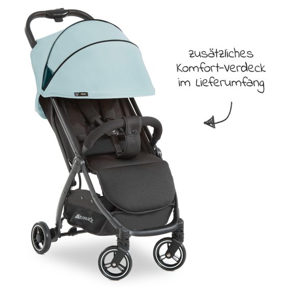 Hauck Reisebuggy Swift X mit Einhand-Autofold und Tragegurt (nur 6,3 kg) - inkl. Komfort-Verdeck - Iceblue