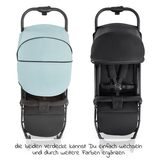 Hauck Reisebuggy Swift X mit Einhand-Autofold und Tragegurt (nur 6,3 kg) - inkl. Komfort-Verdeck - Iceblue