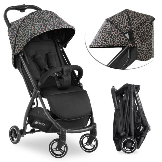 Hauck Reisebuggy Swift X mit Einhand-Autofold und Tragegurt (nur 6,3 kg) - inkl. Komfort-Verdeck - Leo