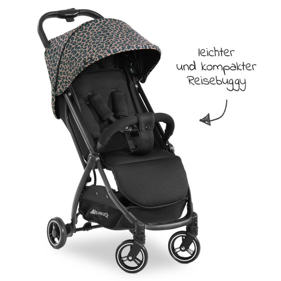 Hauck Reisebuggy Swift X mit Einhand-Autofold und Tragegurt (nur 6,3 kg) - inkl. Komfort-Verdeck - Leo
