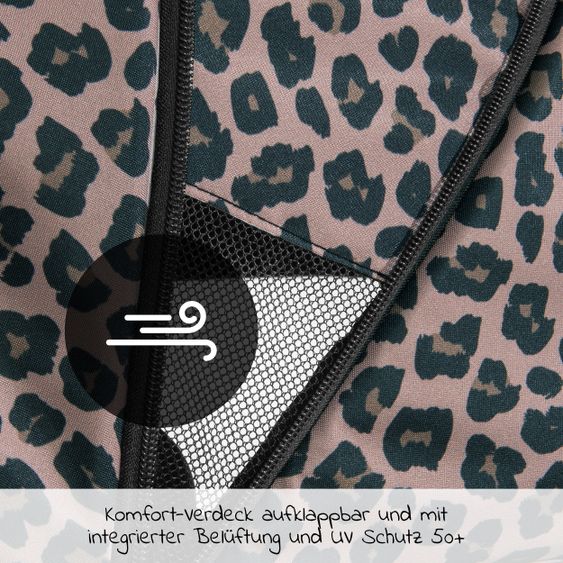 Hauck Reisebuggy Swift X mit Einhand-Autofold und Tragegurt (nur 6,3 kg) - inkl. Komfort-Verdeck - Leo