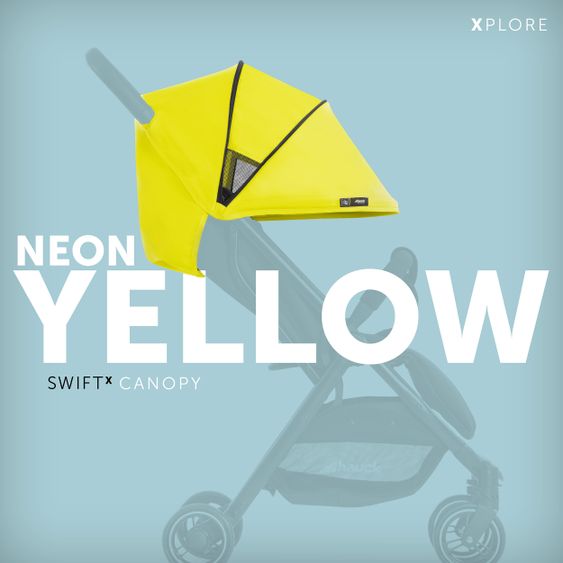 Hauck Reisebuggy Swift X mit Einhand-Autofold und Tragegurt (nur 6,3 kg) - inkl. Komfort-Verdeck - Neon Yellow