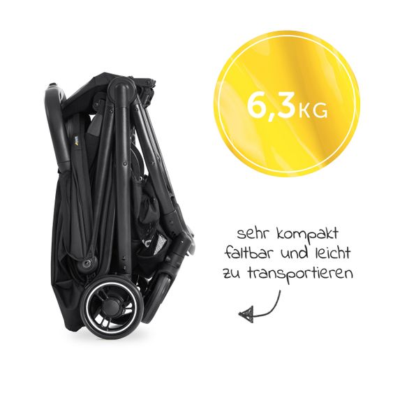 Hauck Reisebuggy Swift X mit Einhand-Autofold und Tragegurt (nur 6,3 kg) - inkl. Komfort-Verdeck - Neon Yellow