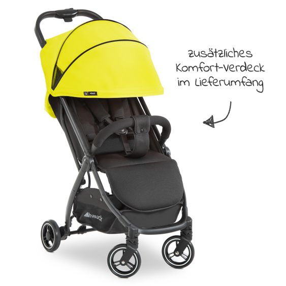 Hauck Reisebuggy Swift X mit Einhand-Autofold und Tragegurt (nur 6,3 kg) - inkl. Komfort-Verdeck - Neon Yellow
