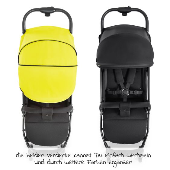 Hauck Reisebuggy Swift X mit Einhand-Autofold und Tragegurt (nur 6,3 kg) - inkl. Komfort-Verdeck - Neon Yellow