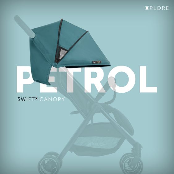 Hauck Reisebuggy Swift X mit Einhand-Autofold und Tragegurt (nur 6,3 kg) - inkl. Komfort-Verdeck - Petrol