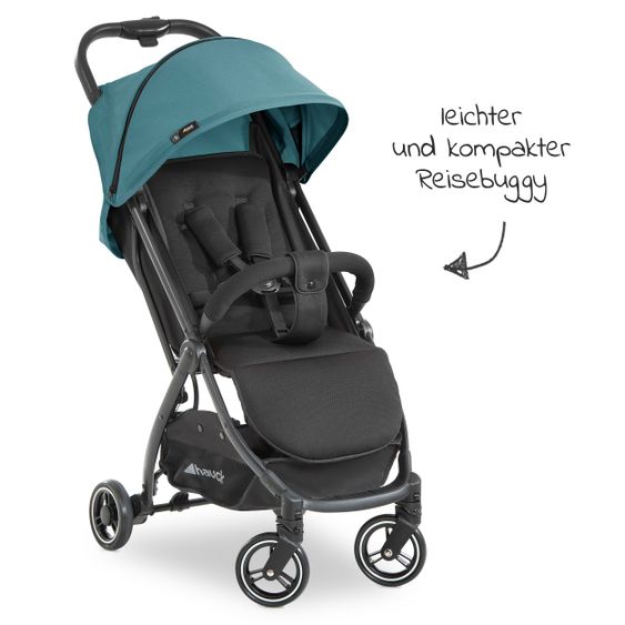 Hauck Reisebuggy Swift X mit Einhand-Autofold und Tragegurt (nur 6,3 kg) - inkl. Komfort-Verdeck - Petrol