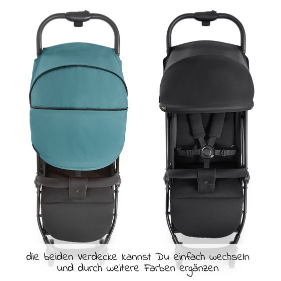 Hauck Reisebuggy Swift X mit Einhand-Autofold und Tragegurt (nur 6,3 kg) - inkl. Komfort-Verdeck - Petrol