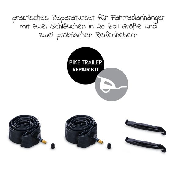 Hauck Reparatur Set (2x Ersatz-Schlauch + Reifenheber) für Bike Trailer