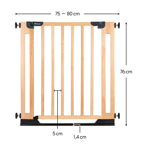 Hauck Schutzgitter Clear Step Easyclose Eco - Beech