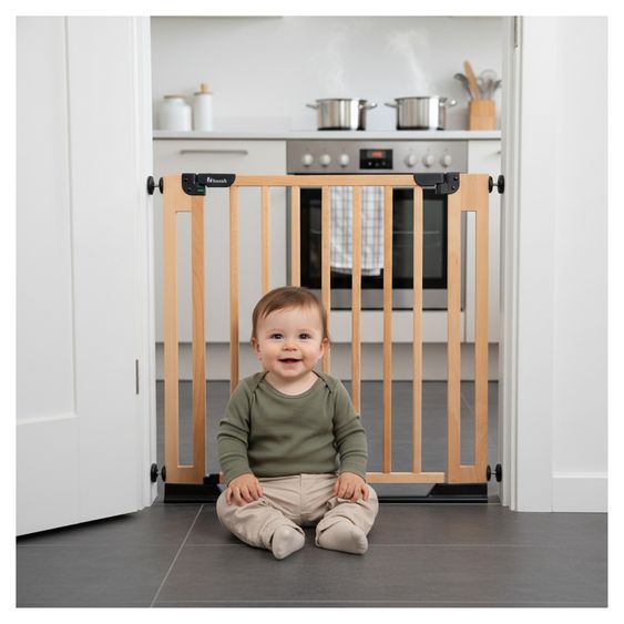 Hauck Schutzgitter Clear Step Easyclose Eco - Beech
