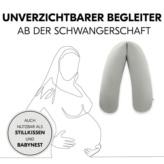 Hauck Schwangerschafts- und Stillkissen - Nurse N Care (190 cm Länge) - Anthracite