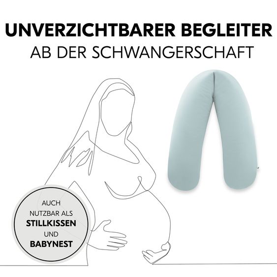 Hauck Schwangerschafts- und Stillkissen - Nurse N Care (190 cm Länge) - Eukalyptus