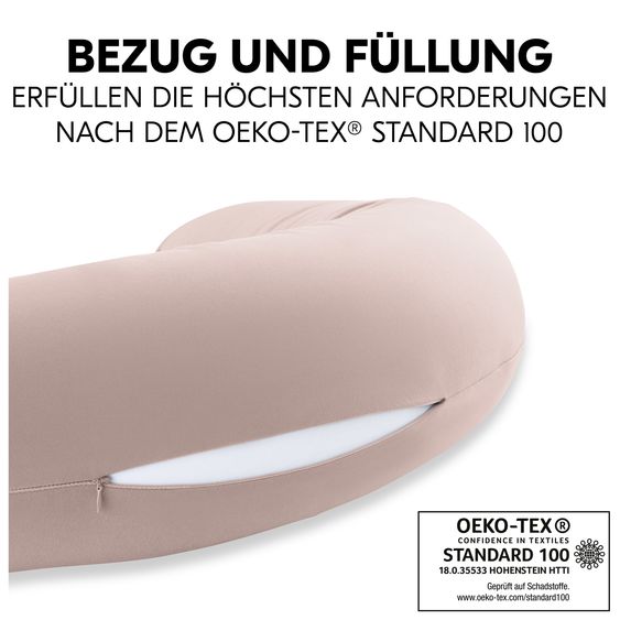 Hauck Schwangerschafts- und Stillkissen - Nurse N Care (190 cm Länge) - Smoky Pink