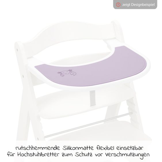 Hauck Silicone pad for Alpha dining board (non-slip and wipeable) - Highchair Tray Mat - Crab Lavender