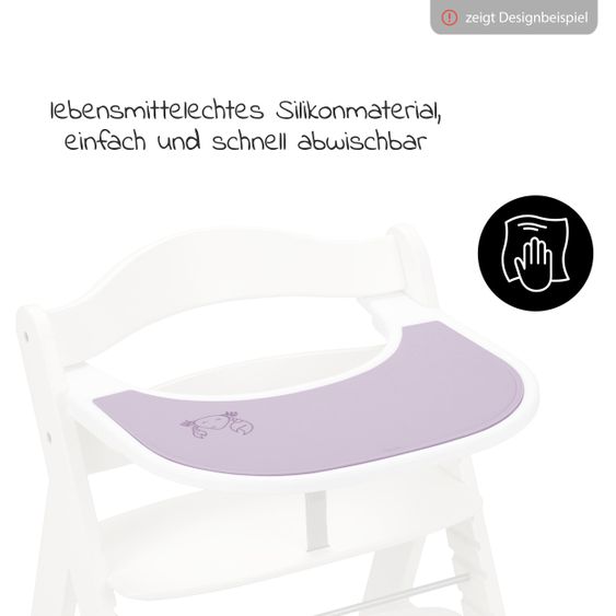 Hauck Silicone pad for Alpha dining board (non-slip and wipeable) - Highchair Tray Mat - Crab Lavender