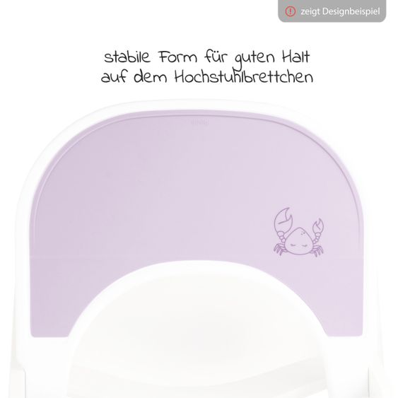 Hauck Silicone pad for Alpha dining board (non-slip and wipeable) - Highchair Tray Mat - Crab Lavender