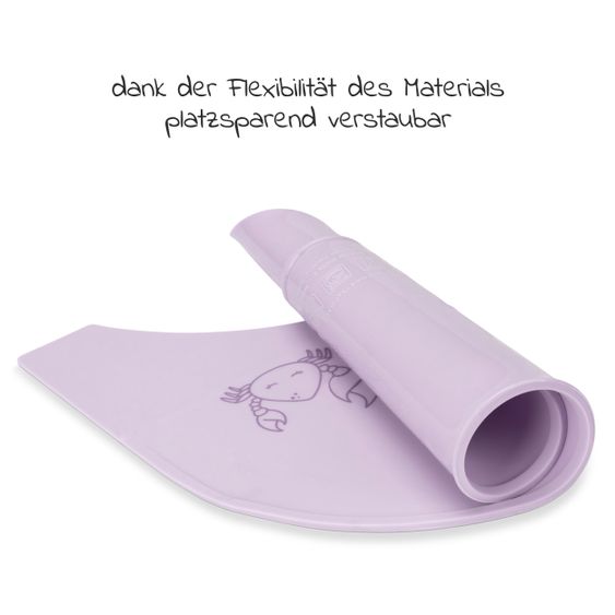 Hauck Silicone pad for Alpha dining board (non-slip and wipeable) - Highchair Tray Mat - Crab Lavender