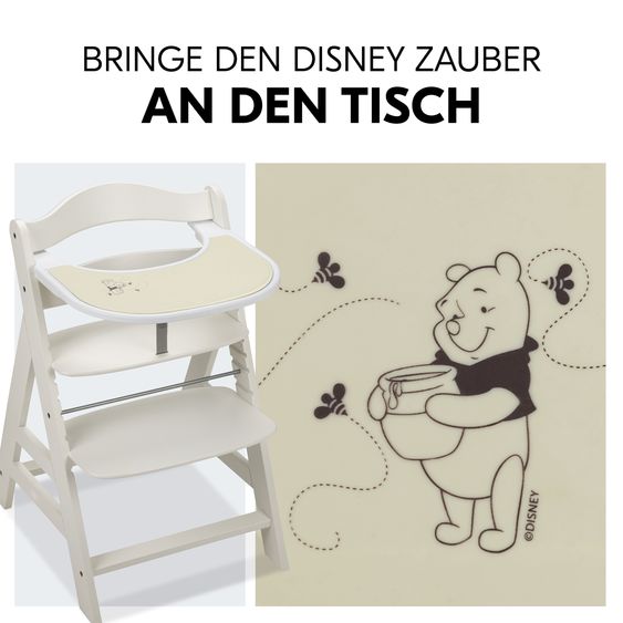 Hauck Silicone overlay for Alpha dining board (non-slip and wipeable) - Highchair Tray Mat - Pooh - Dusty Beige