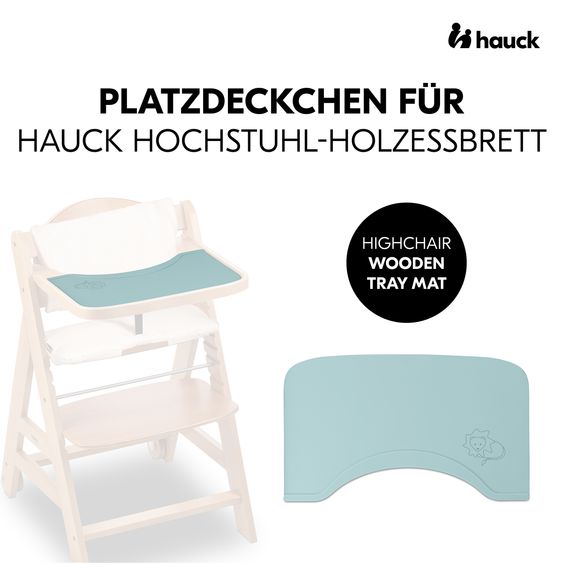 Hauck Silikon Auflage für Essbrett Wooden Tray (rutschhemmend und abwischbar) - Lion - Mint