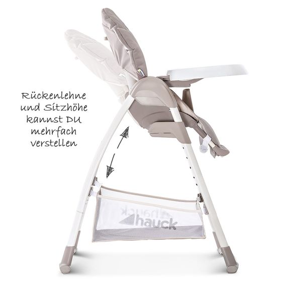 Hauck Sitn Relax 3in1 - Hochstuhl ab der Geburt, Babyliege und Wippe - Stretch Beige