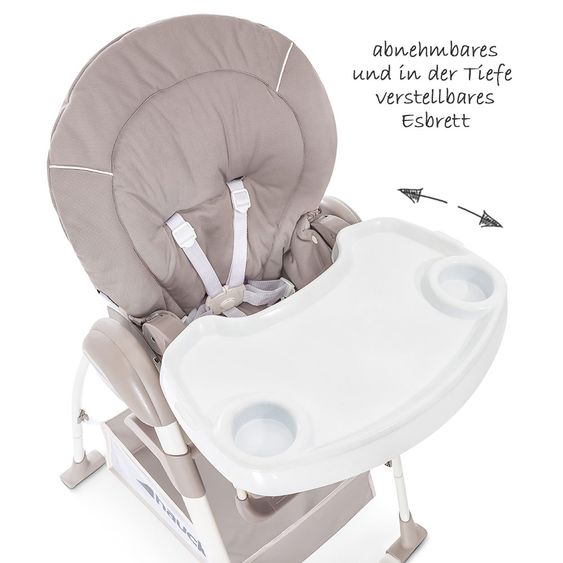 Hauck Sitn Relax 3in1 - Hochstuhl ab der Geburt, Babyliege und Wippe - Stretch Beige