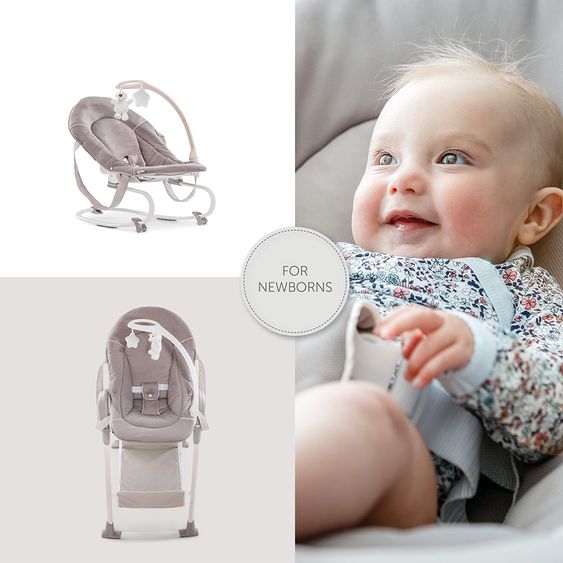Hauck Sitn Relax 3in1 - Hochstuhl ab der Geburt, Babyliege und Wippe - Stretch Beige