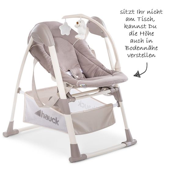 Hauck Sitn Relax 3in1 - Hochstuhl ab der Geburt, Babyliege und Wippe - Stretch Beige