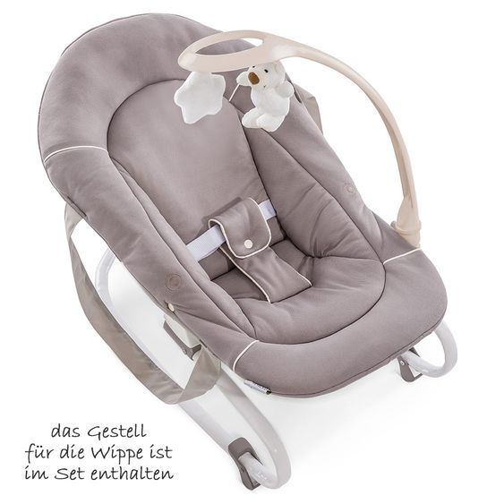 Hauck Sitn Relax 3in1 - Hochstuhl ab der Geburt, Babyliege und Wippe - Stretch Beige