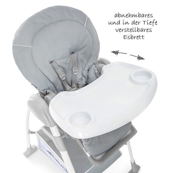 Hauck Sitn Relax 3in1 - Hochstuhl ab der Geburt, Babyliege und Wippe - Stretch Grey