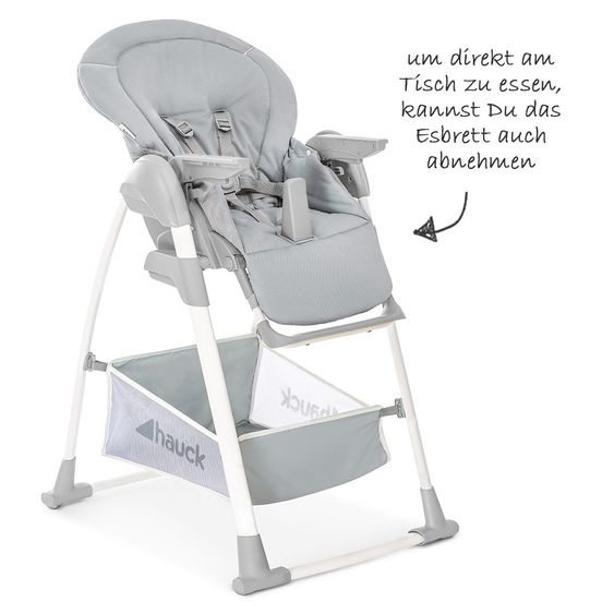 Hauck Sitn Relax 3in1 - Hochstuhl ab der Geburt, Babyliege und Wippe - Stretch Grey