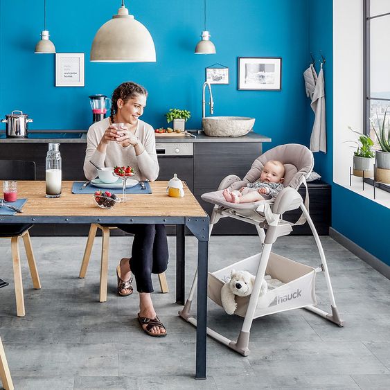 Hauck Sitn Relax 3in1 - High chair from birth, baby couch and rocker - Stretch Grey