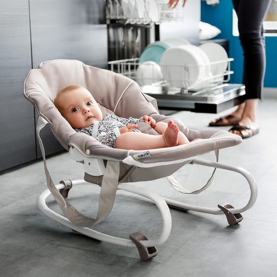 Hauck Sitn Relax 3in1 - High chair from birth, baby couch and rocker - Stretch Grey