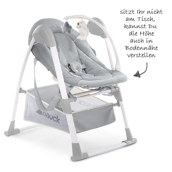 Hauck Sitn Relax 3in1 - High chair from birth, baby couch and rocker - Stretch Grey