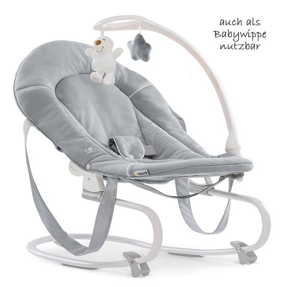 Hauck Sitn Relax 3in1 - High chair from birth, baby couch and rocker - Stretch Grey