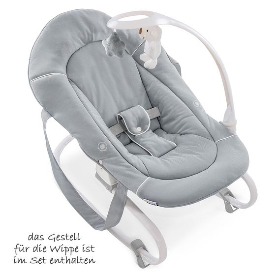 Hauck Sitn Relax 3in1 - seggiolone dalla nascita, lettino e dondolo - Grigio Stretch