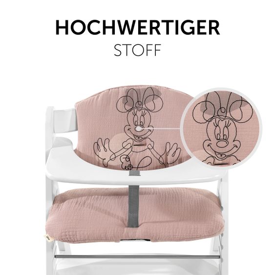 Hauck Cuscino per sedile / cuscino per seggiolone per seggiolone Alpha Highchair Pad Select - Disney - Minnie Mouse Rose