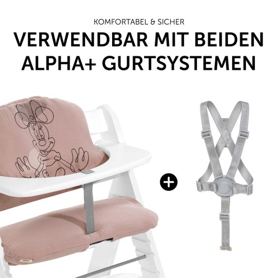 Hauck Cuscino per sedile / cuscino per seggiolone per seggiolone Alpha Highchair Pad Select - Disney - Minnie Mouse Rose