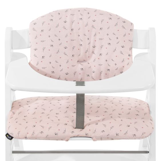 Hauck Sitzkissen / Hochstuhlauflage für Alpha Hochstuhl - Highchair Pad Select - Jersey Flowers Rose