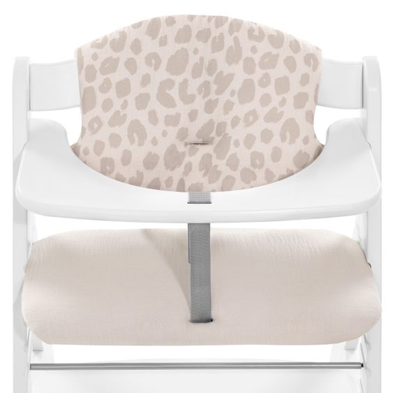 Hauck Seat Cushion / Highchair Pad for Alpha Highchair - Highchair Pad Select - Muslin Leo Natural