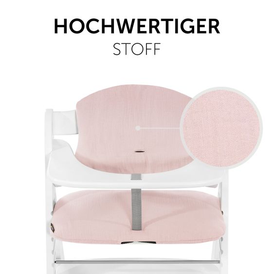 Hauck Sitzkissen / Hochstuhlauflage für Alpha Hochstuhl - Highchair Pad Select - Muslin Mineral Rose