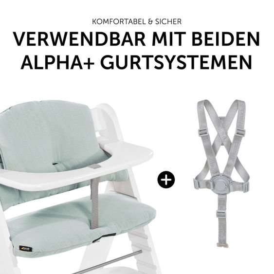 Hauck Sitzkissen / Hochstuhlauflage für Alpha Hochstuhl - Highchair Pad Select - Muslin Mint