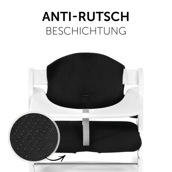 Hauck Cuscino per sedile / cuscinetto per seggiolone Alpha - Highchair Pad Select - Waffle Piqué nero