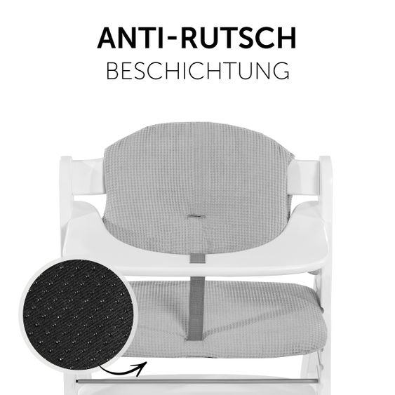 Hauck Cuscino per sedile / seggiolone per seggiolone Alpha - Highchair Pad Select - Waffle Piqué Grigio