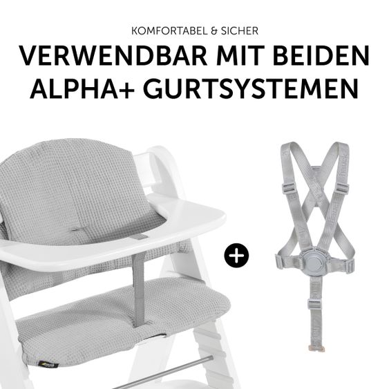 Hauck Cuscino per sedile / seggiolone per seggiolone Alpha - Highchair Pad Select - Waffle Piqué Grigio